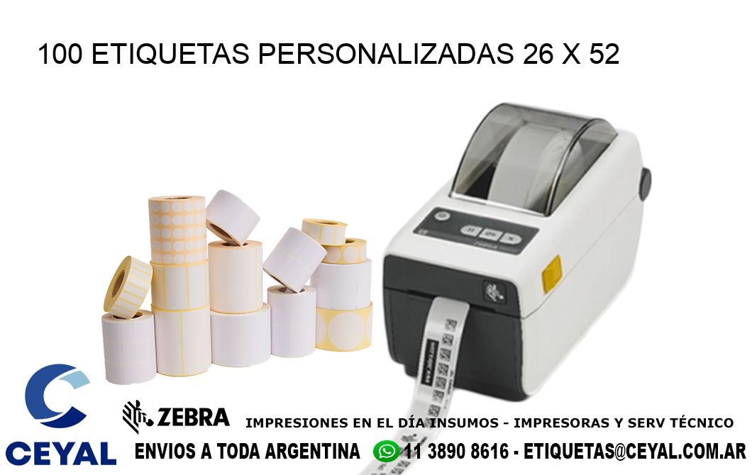 100 ETIQUETAS PERSONALIZADAS 26 x 52