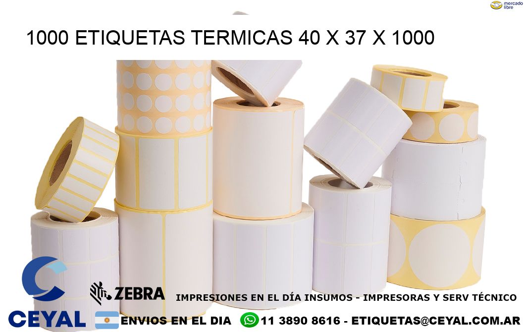 1000 ETIQUETAS TERMICAS 40 x 37 x 1000