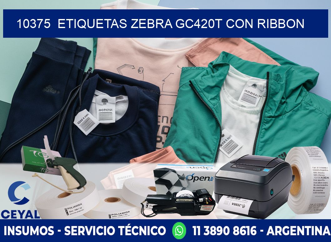 10375  ETIQUETAS ZEBRA GC420T CON RIBBON