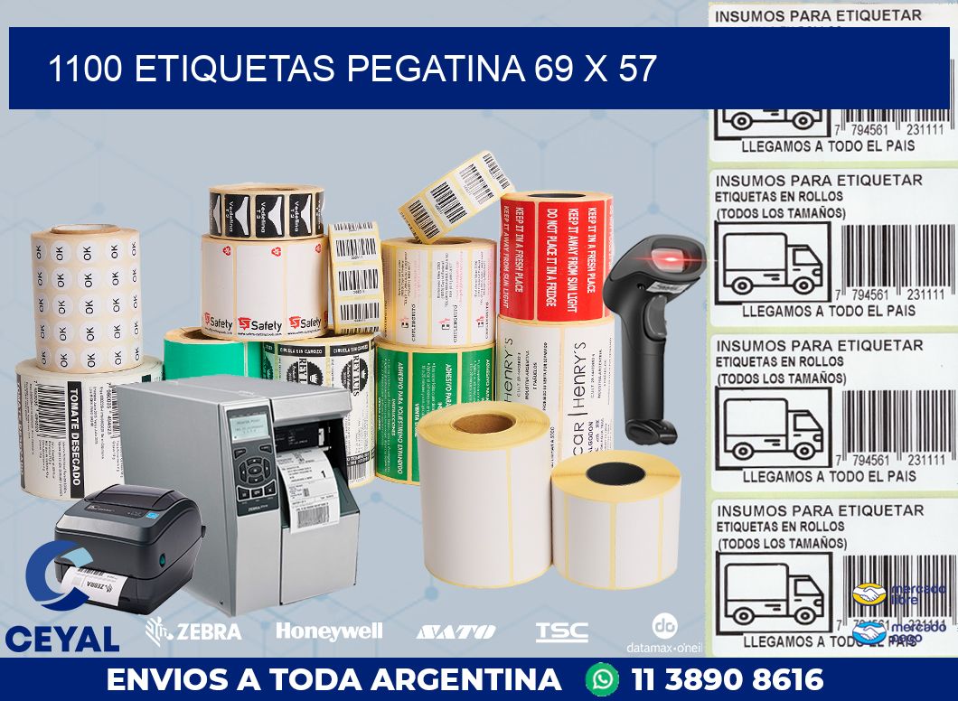 1100 ETIQUETAS PEGATINA 69 x 57