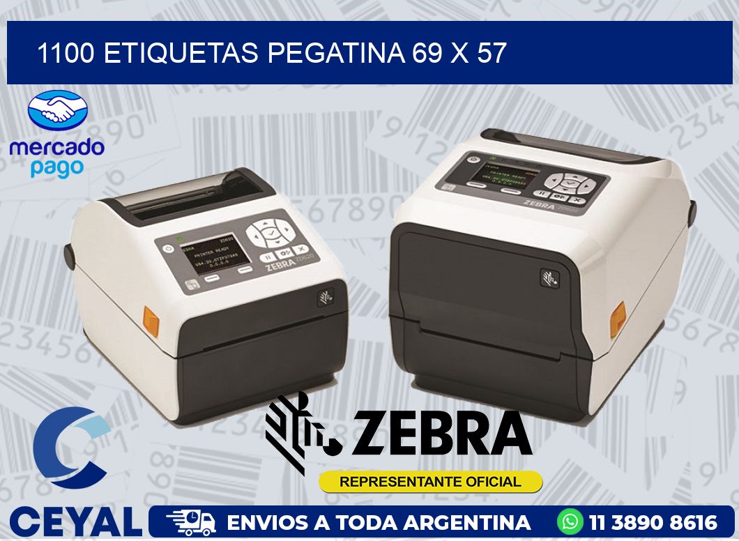 1100 ETIQUETAS PEGATINA 69 x 57