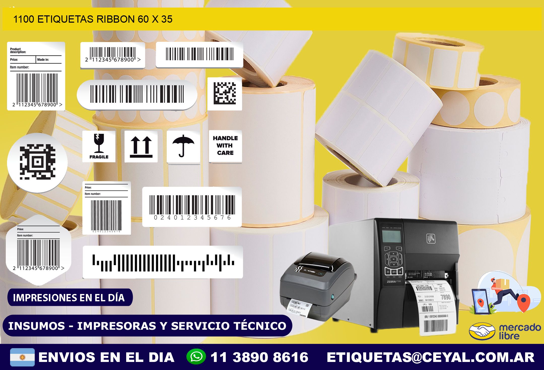 1100 ETIQUETAS RIBBON 60 x 35