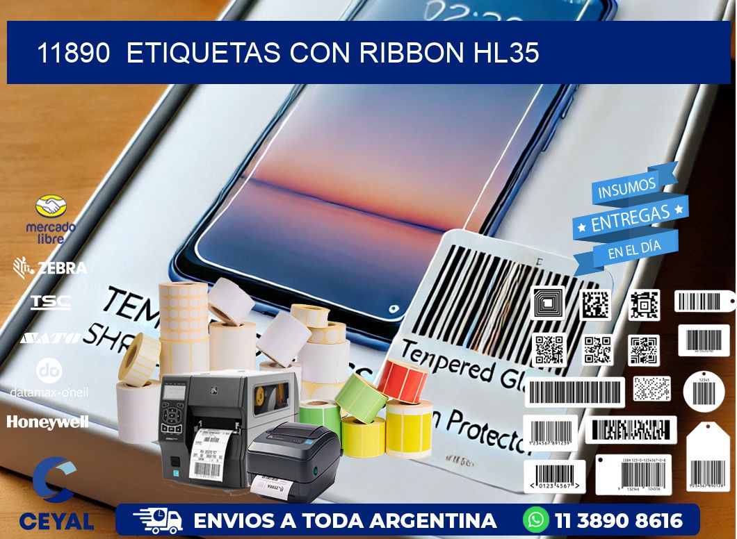 11890  ETIQUETAS CON RIBBON HL35
