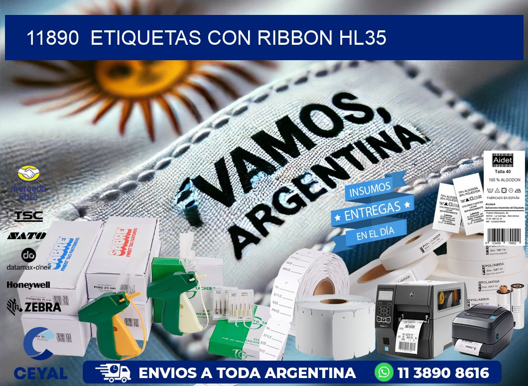 11890  ETIQUETAS CON RIBBON HL35
