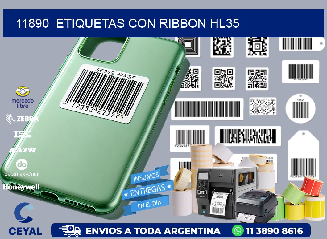 11890  ETIQUETAS CON RIBBON HL35