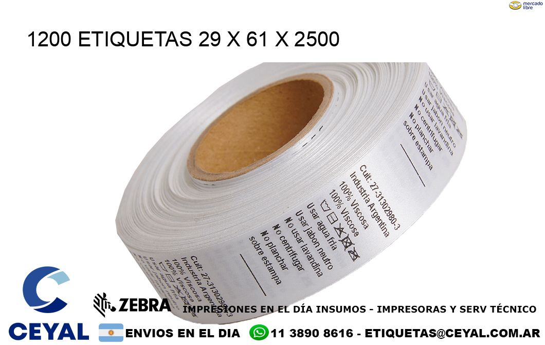 1200 ETIQUETAS 29 x 61 x 2500