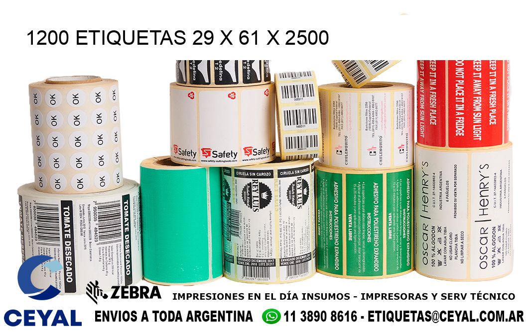 1200 ETIQUETAS 29 x 61 x 2500