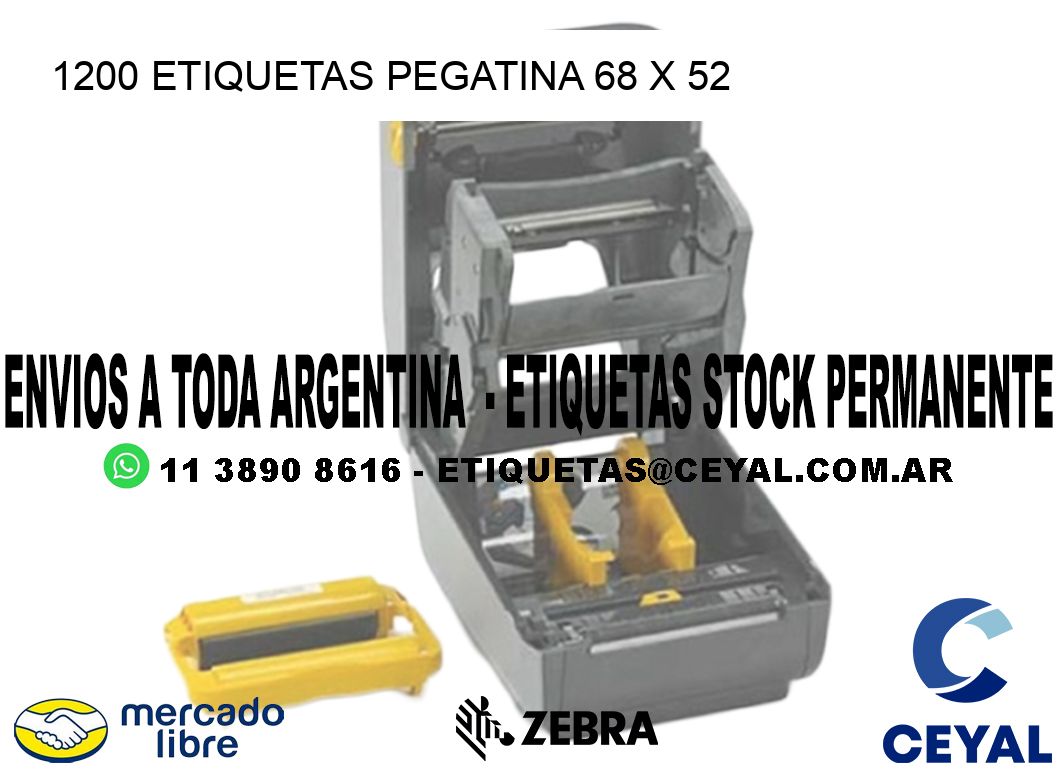 1200 ETIQUETAS PEGATINA 68 x 52