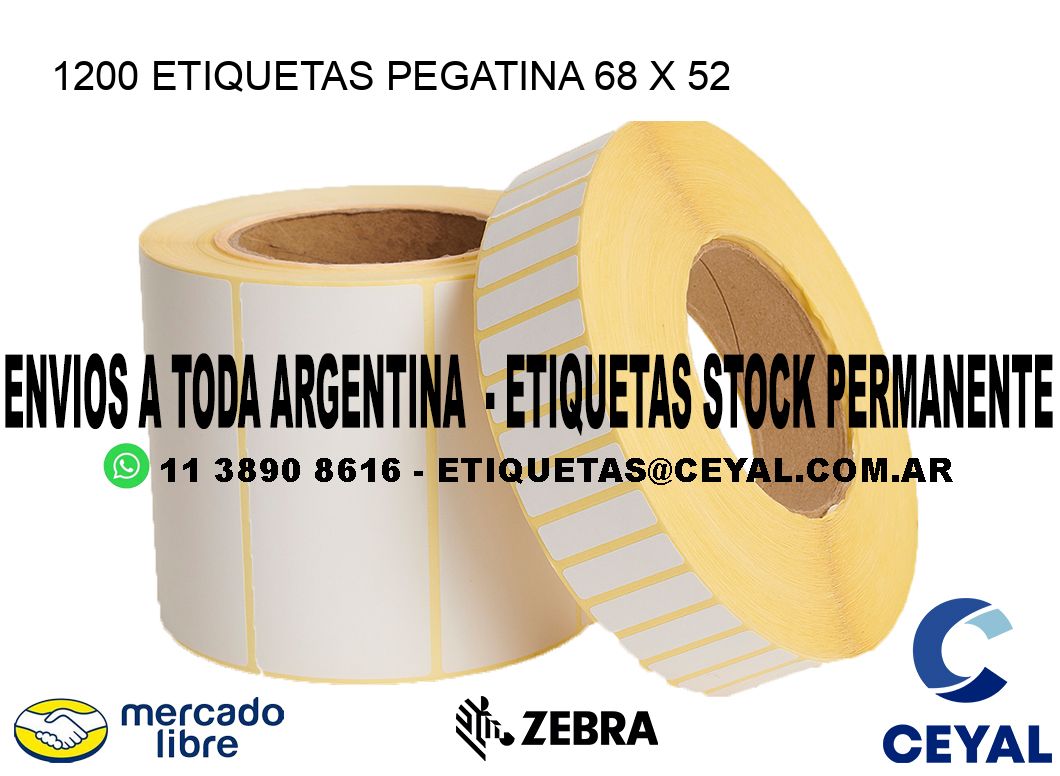 1200 ETIQUETAS PEGATINA 68 x 52
