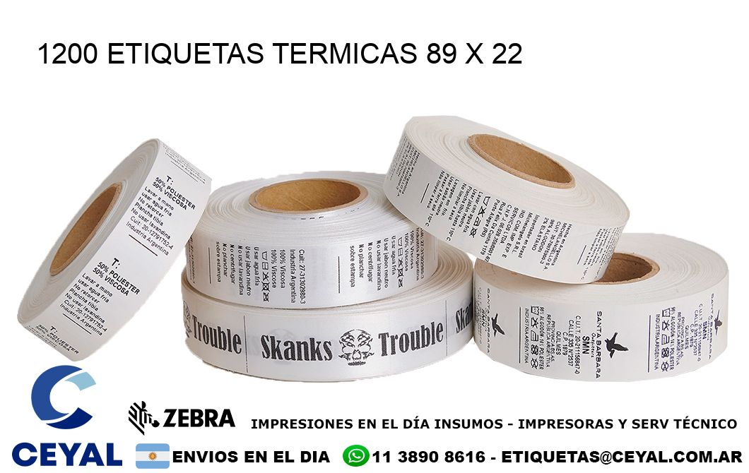 1200 ETIQUETAS TERMICAS 89 x 22