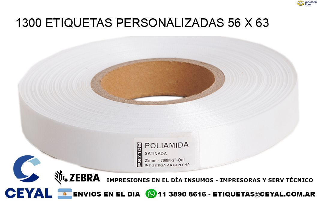 1300 ETIQUETAS PERSONALIZADAS 56 x 63