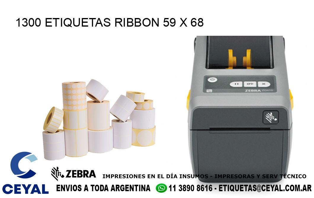 1300 ETIQUETAS RIBBON 59 x 68