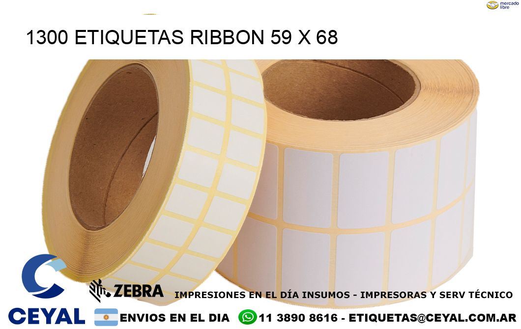 1300 ETIQUETAS RIBBON 59 x 68