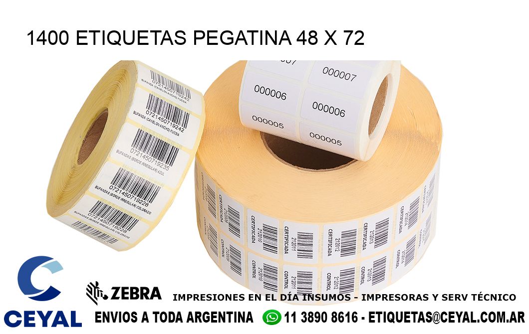 1400 ETIQUETAS PEGATINA 48 x 72