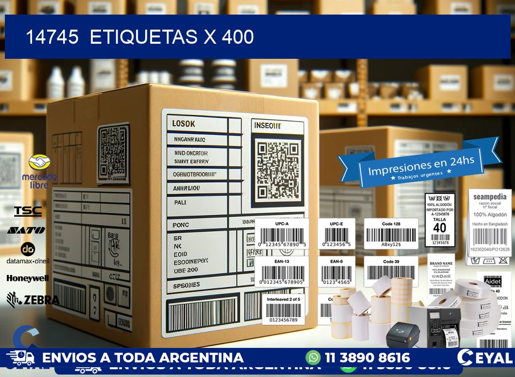 14745  ETIQUETAS X 400