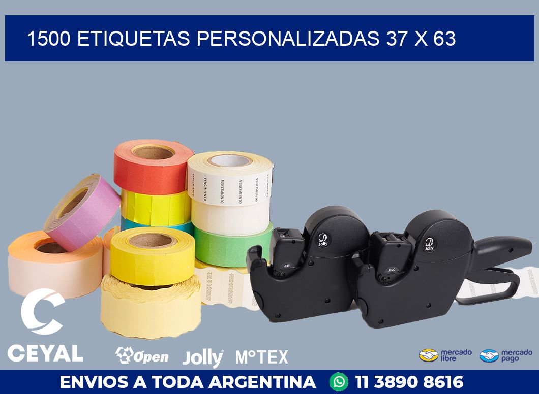 1500 ETIQUETAS PERSONALIZADAS 37 x 63
