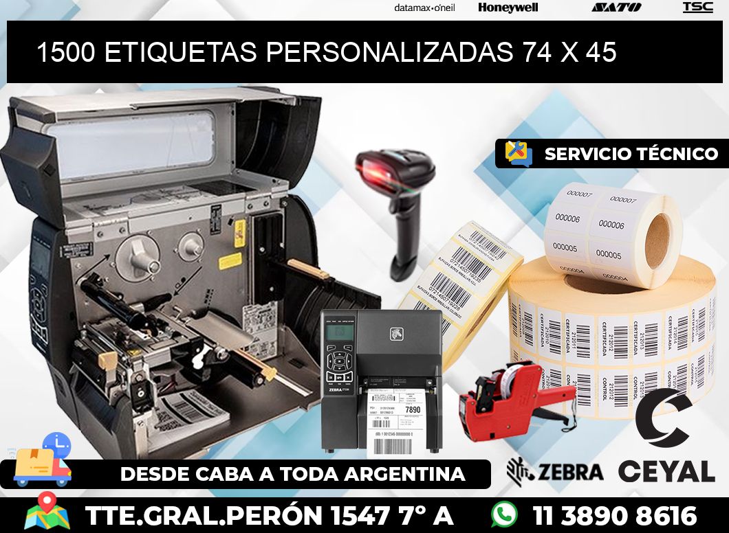 1500 ETIQUETAS PERSONALIZADAS 74 x 45