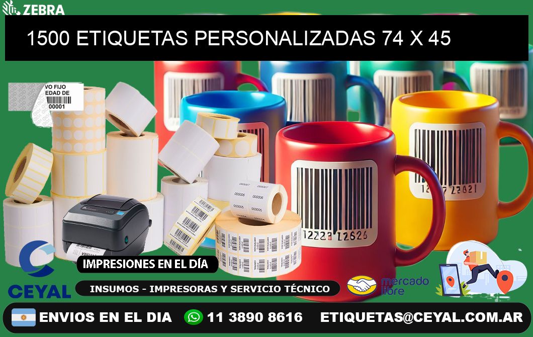 1500 ETIQUETAS PERSONALIZADAS 74 x 45