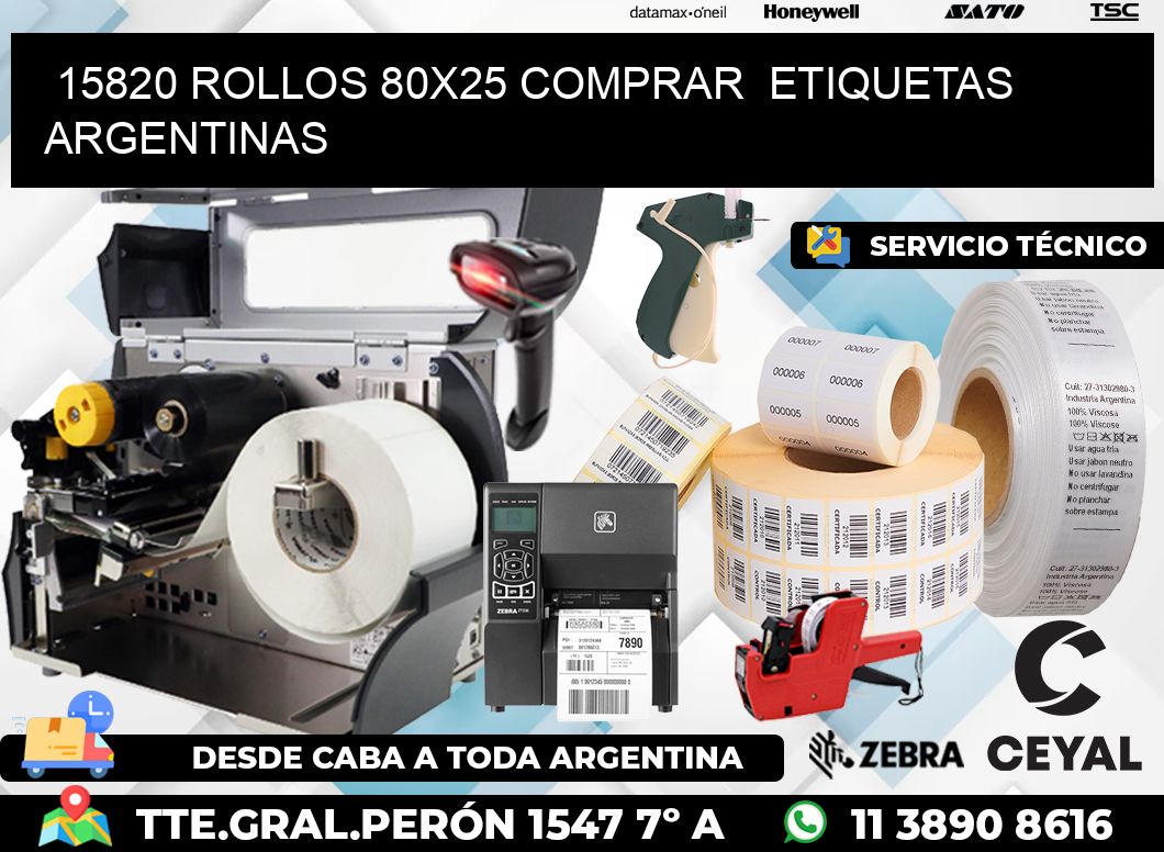 15820 ROLLOS 80X25 COMPRAR  ETIQUETAS ARGENTINAS