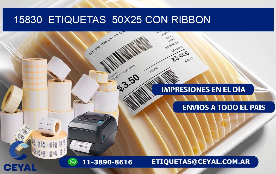 15830  ETIQUETAS  50X25 CON RIBBON