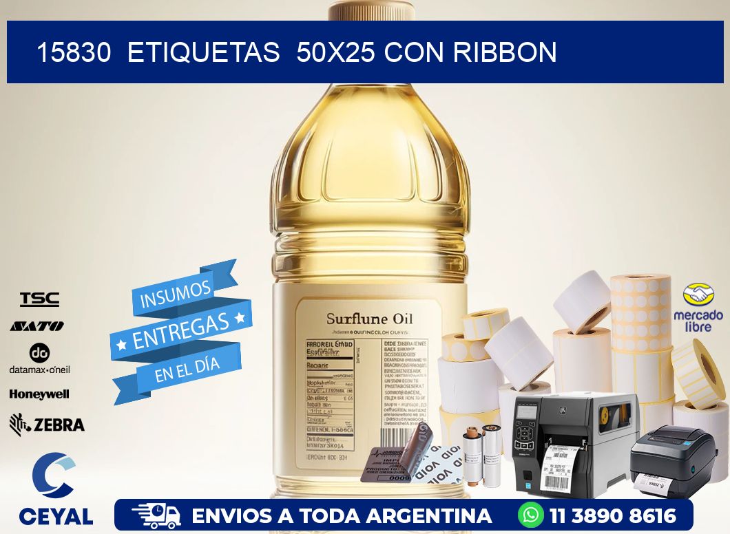 15830  ETIQUETAS  50X25 CON RIBBON