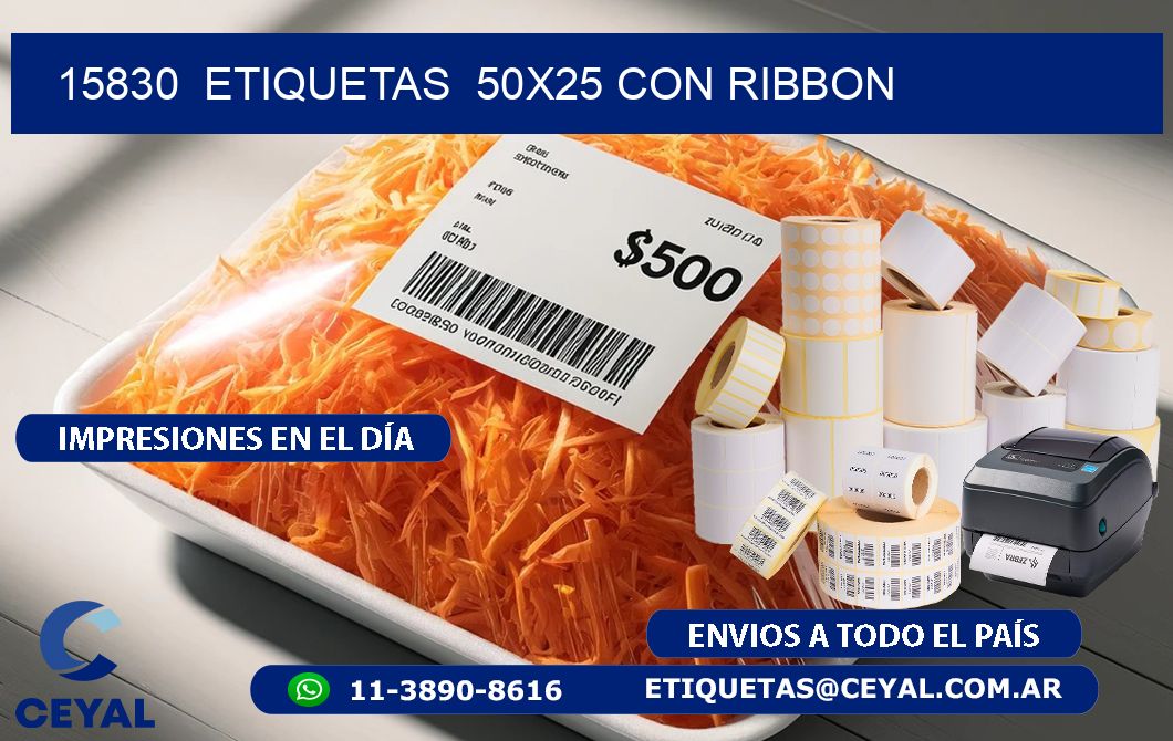 15830  ETIQUETAS  50X25 CON RIBBON