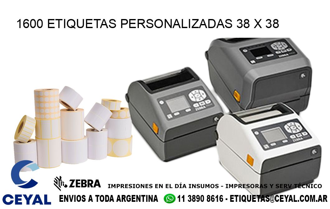 1600 ETIQUETAS PERSONALIZADAS 38 x 38