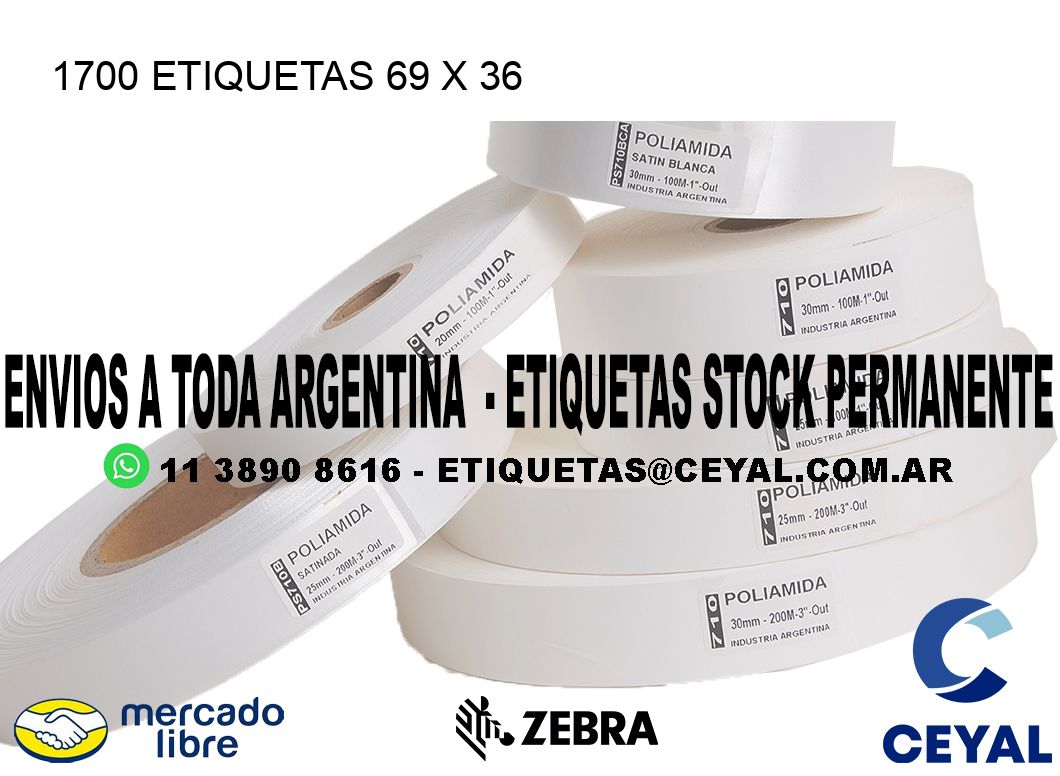 1700 ETIQUETAS 69 x 36