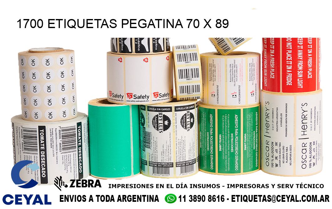 1700 ETIQUETAS PEGATINA 70 x 89