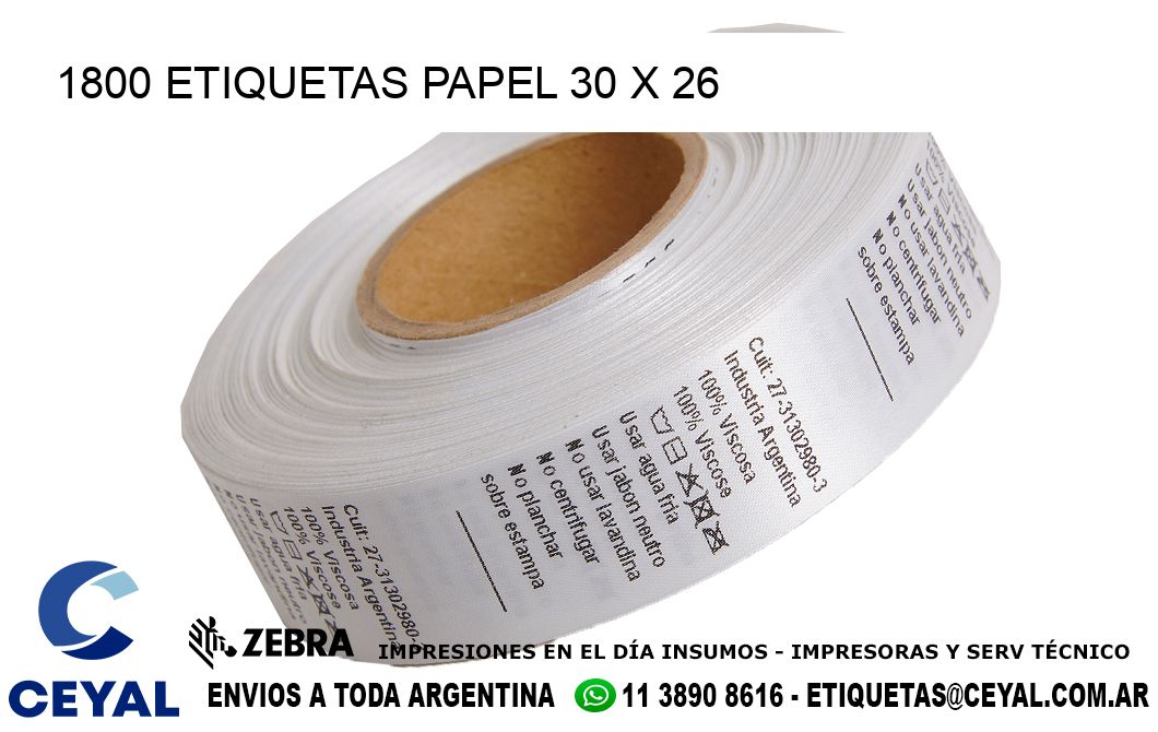 1800 ETIQUETAS PAPEL 30 x 26