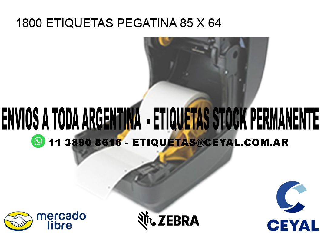 1800 ETIQUETAS PEGATINA 85 x 64