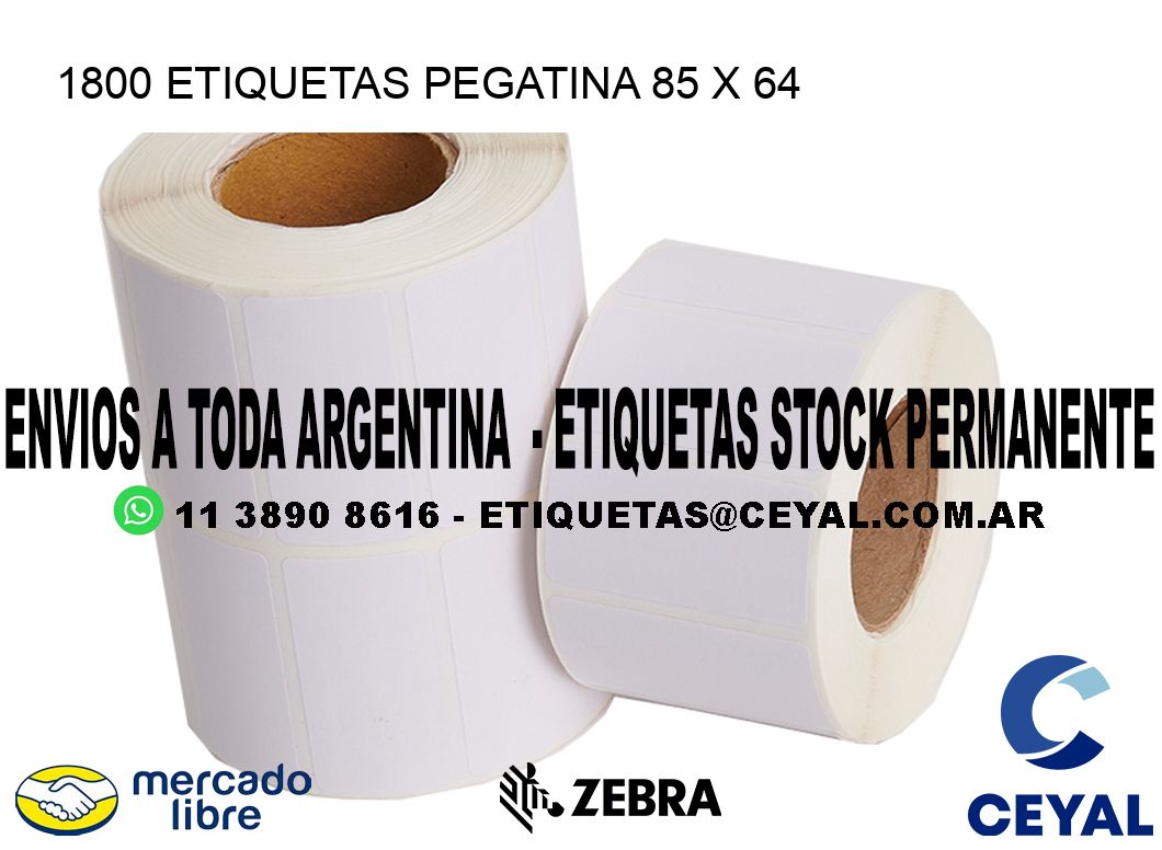 1800 ETIQUETAS PEGATINA 85 x 64