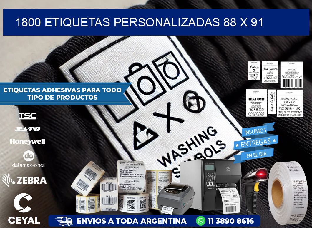 1800 ETIQUETAS PERSONALIZADAS 88 x 91