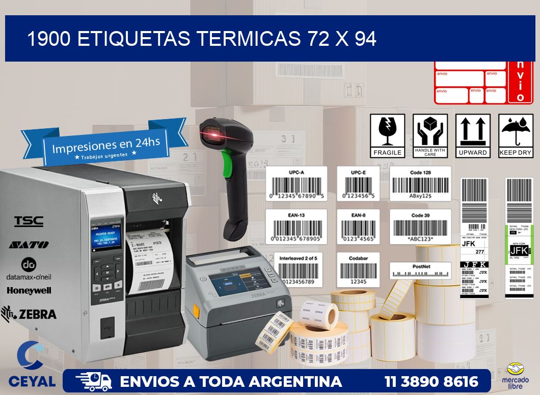 1900 ETIQUETAS TERMICAS 72 x 94