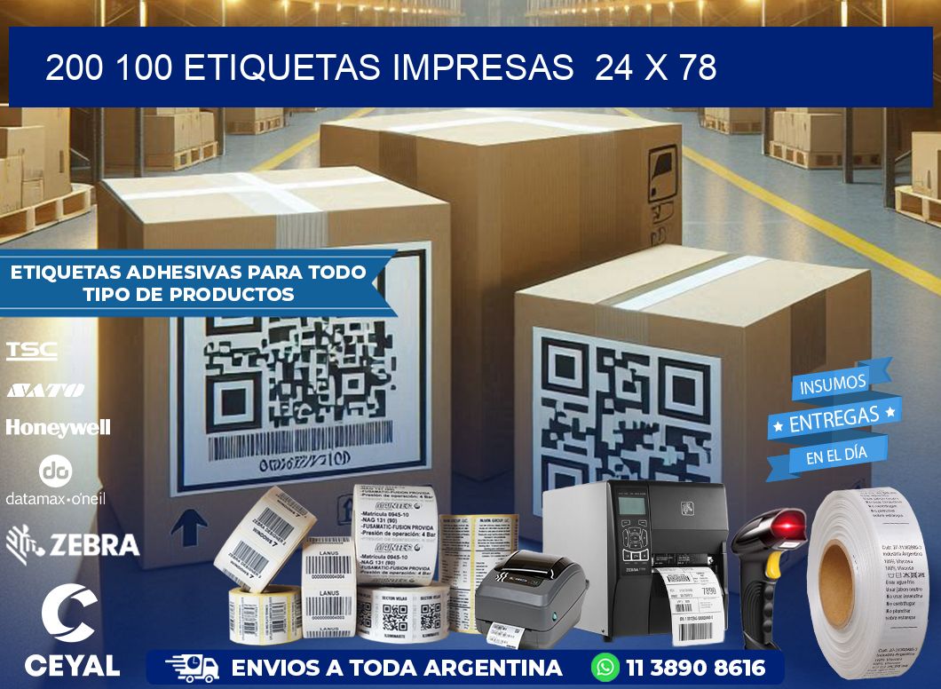 200 100 ETIQUETAS IMPRESAS  24 x 78