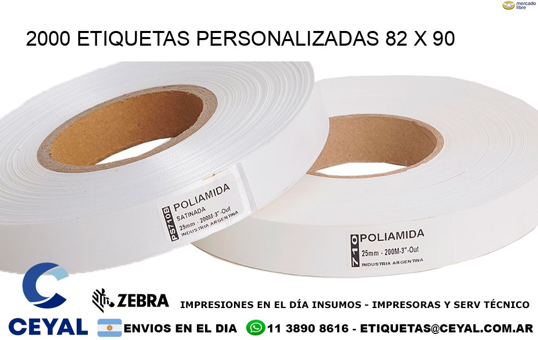 2000 ETIQUETAS PERSONALIZADAS 82 x 90