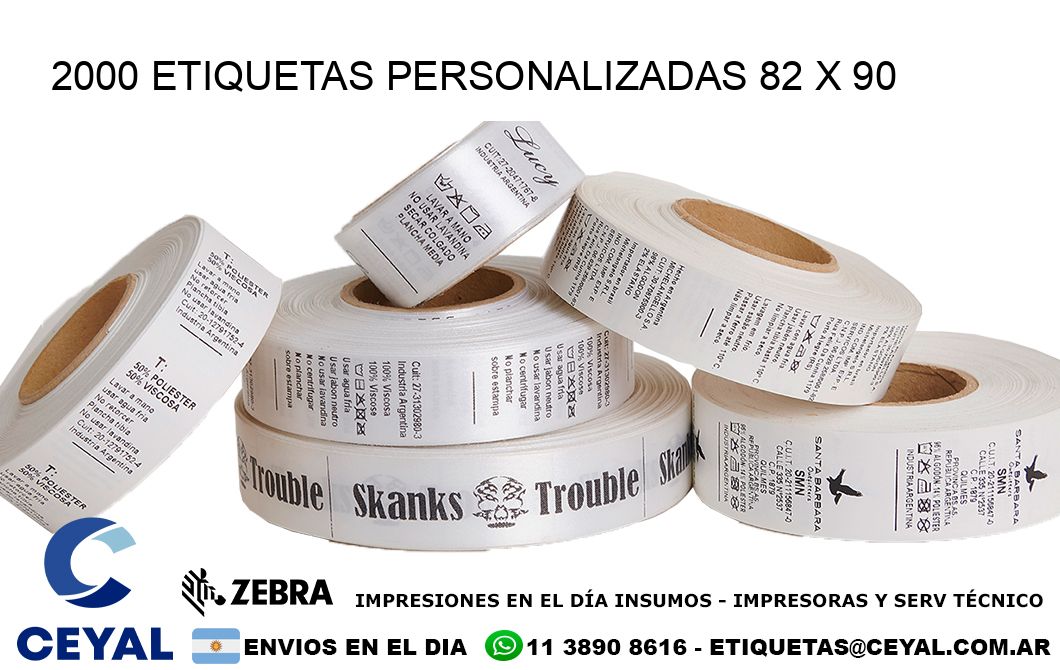 2000 ETIQUETAS PERSONALIZADAS 82 x 90