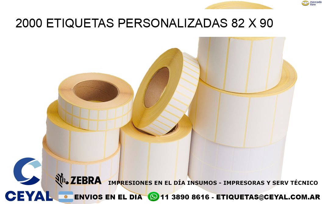 2000 ETIQUETAS PERSONALIZADAS 82 x 90