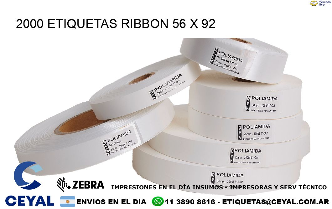 2000 ETIQUETAS RIBBON 56 x 92