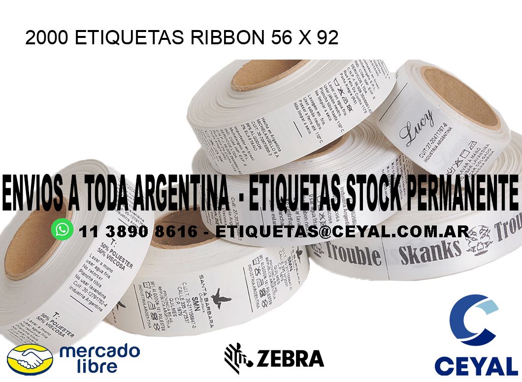 2000 ETIQUETAS RIBBON 56 x 92