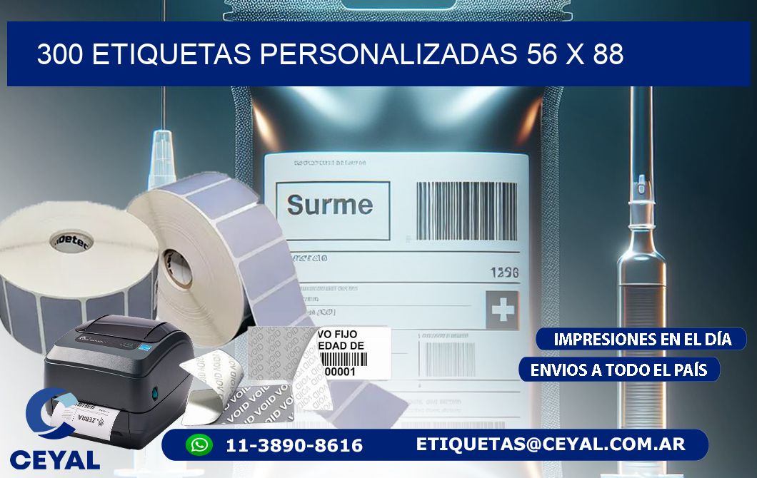 300 ETIQUETAS PERSONALIZADAS 56 x 88