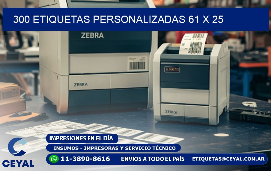 300 ETIQUETAS PERSONALIZADAS 61 x 25
