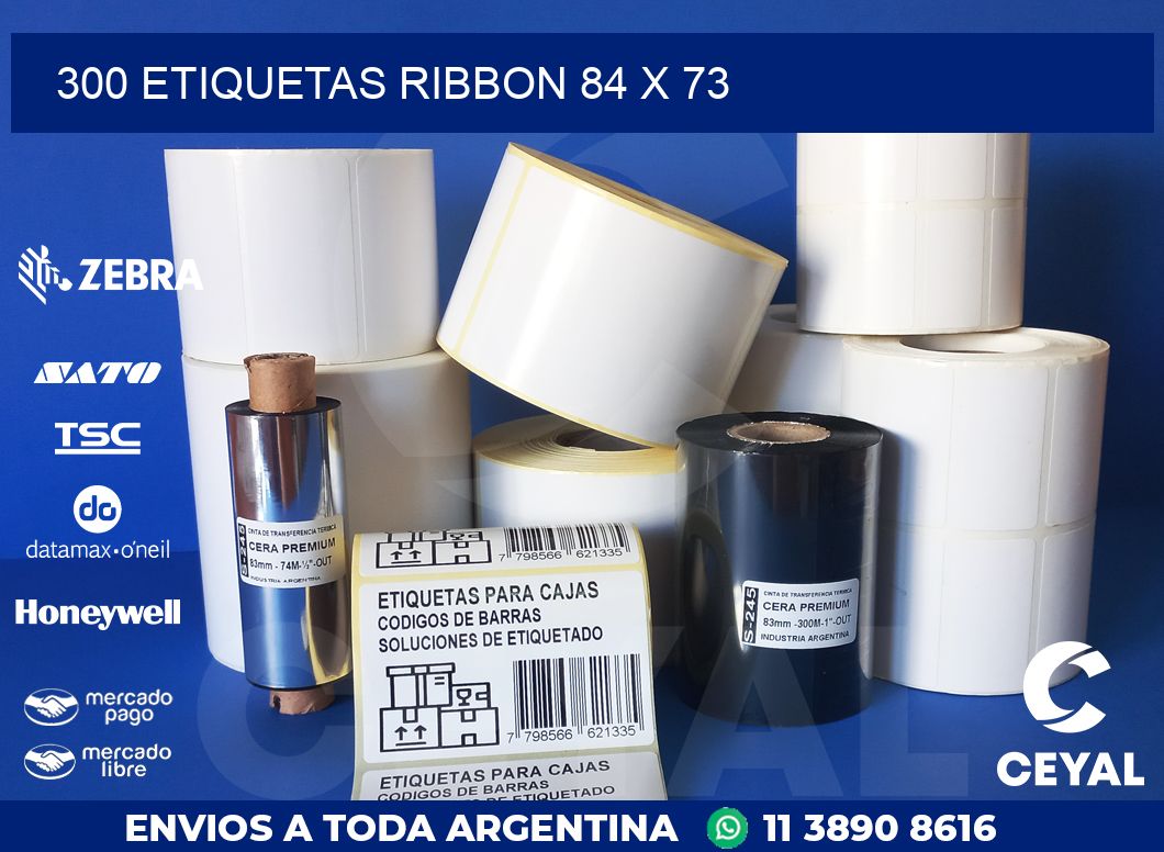 300 ETIQUETAS RIBBON 84 x 73