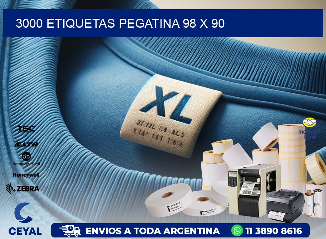 3000 ETIQUETAS PEGATINA 98 x 90