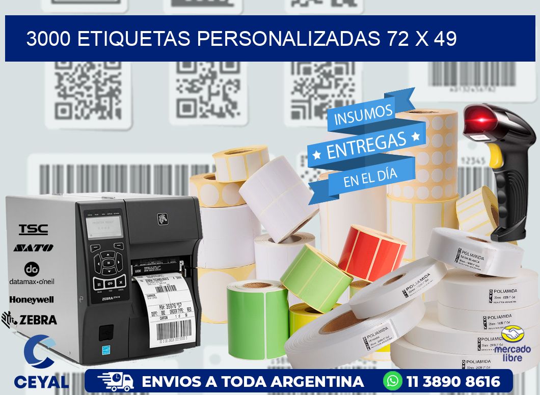 3000 ETIQUETAS PERSONALIZADAS 72 x 49