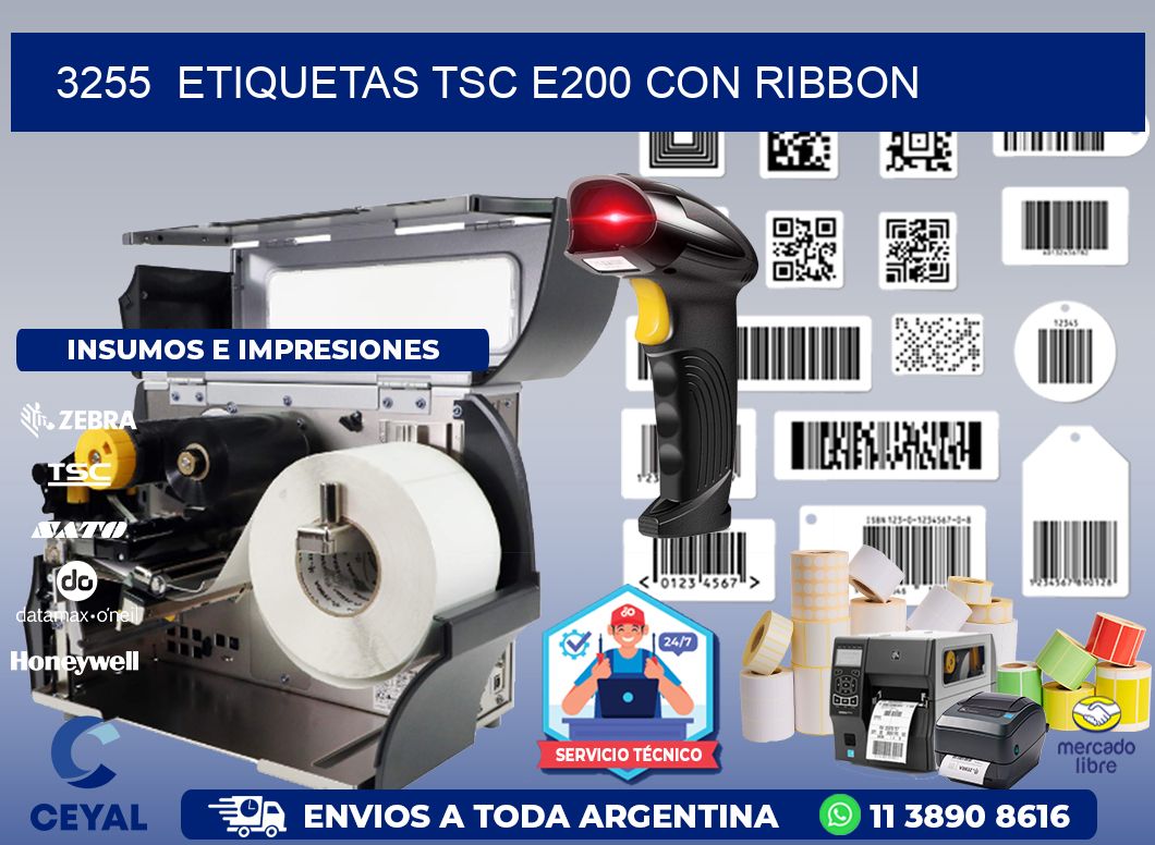 3255  ETIQUETAS TSC E200 CON RIBBON