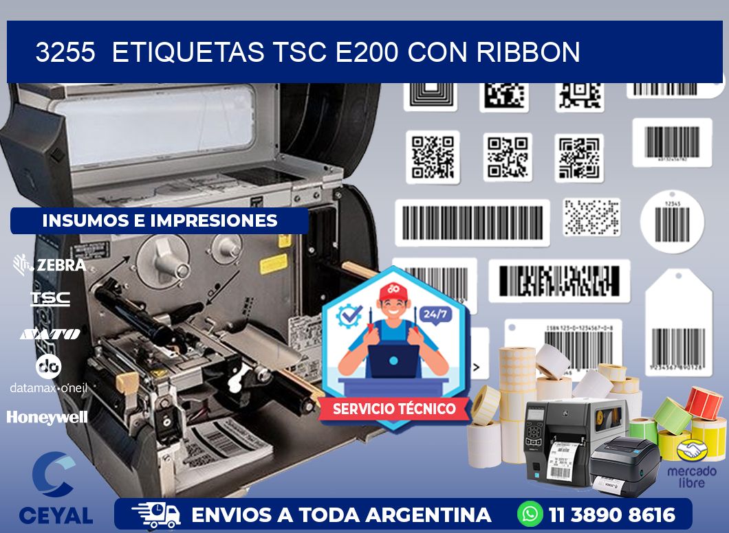 3255  ETIQUETAS TSC E200 CON RIBBON