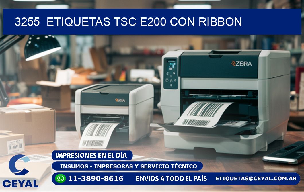 3255  ETIQUETAS TSC E200 CON RIBBON