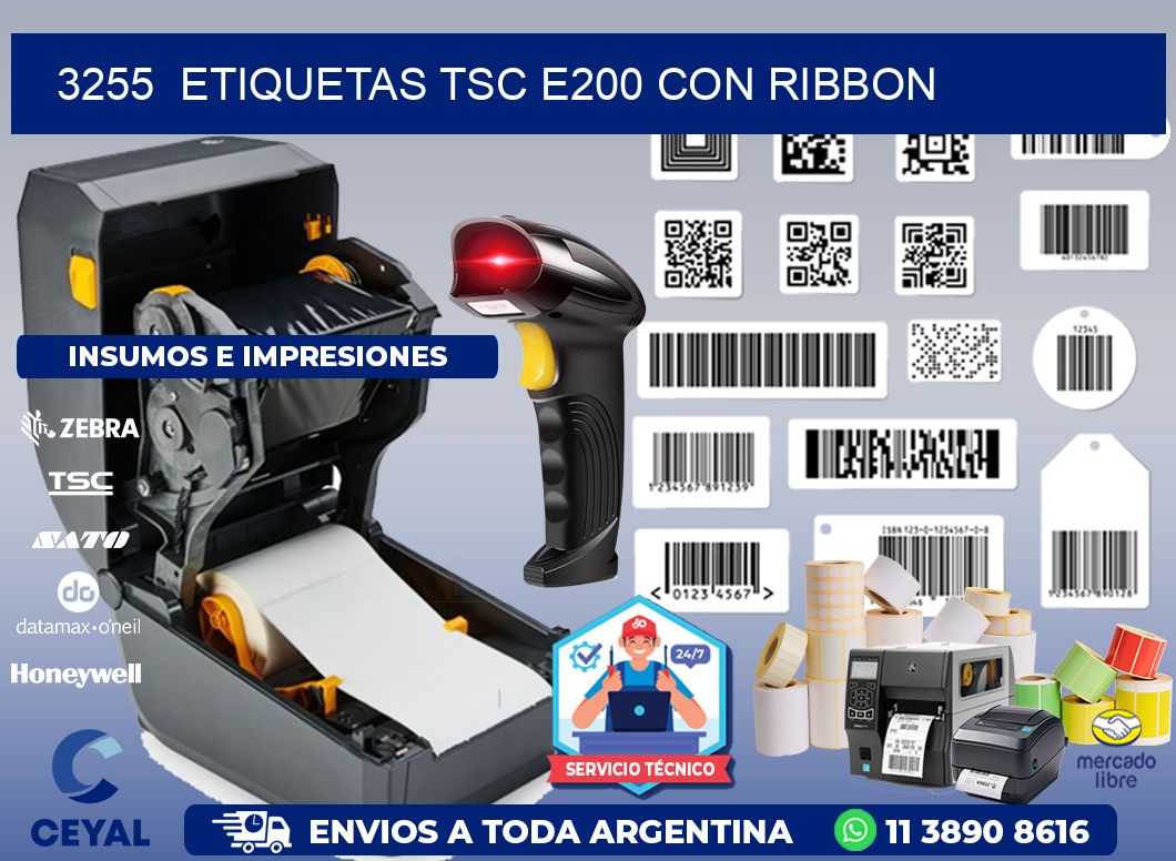 3255  ETIQUETAS TSC E200 CON RIBBON