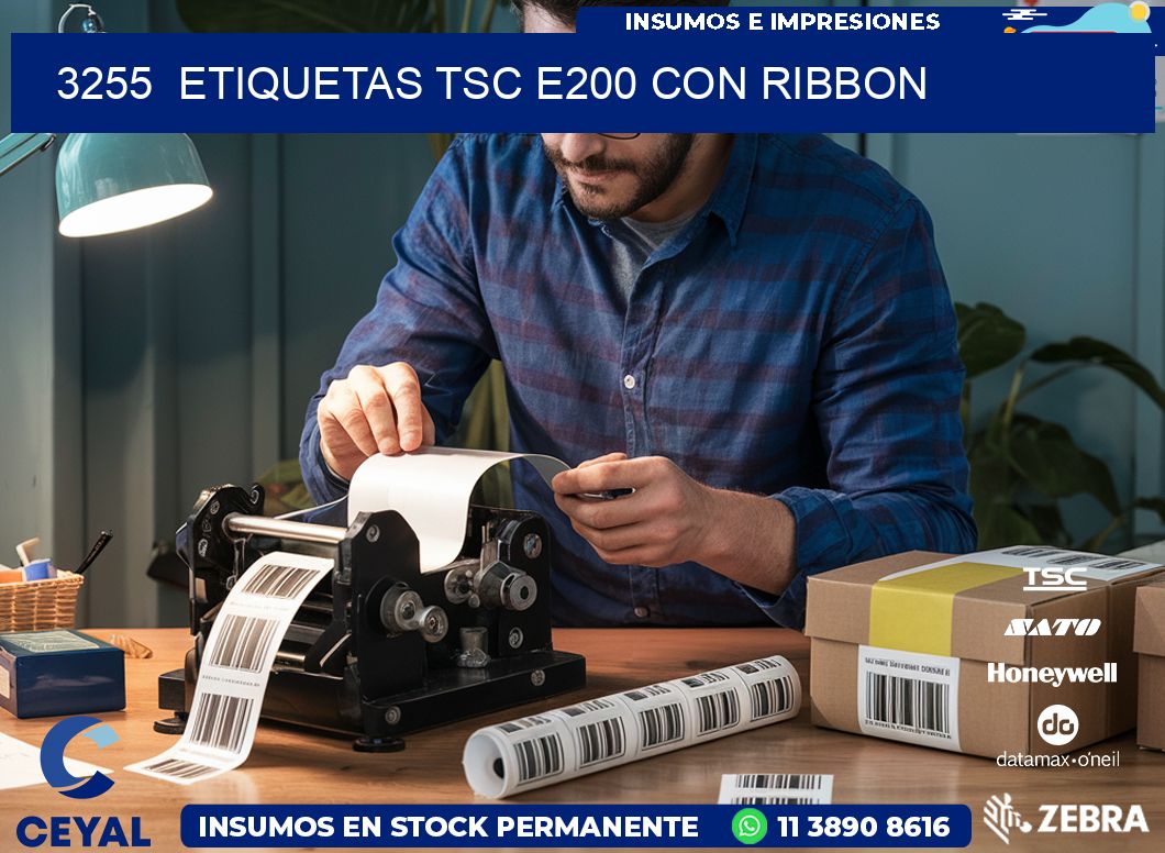 3255  ETIQUETAS TSC E200 CON RIBBON